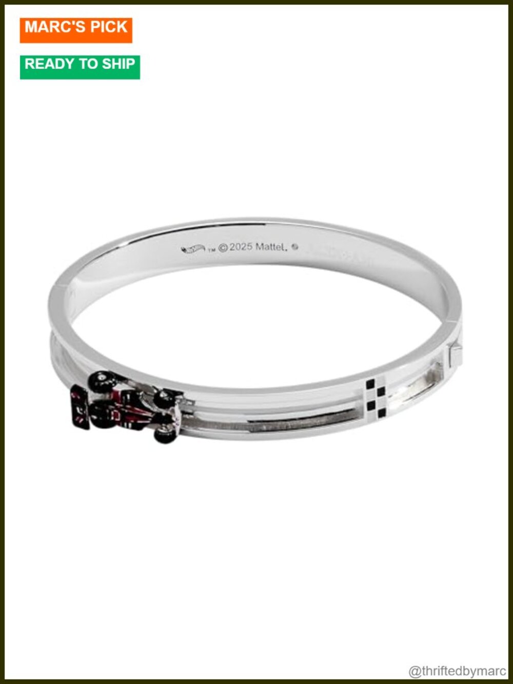 Alex and Ani Hot Wheels Moveable Enamel Charm Bracelet Bangle Adjustable